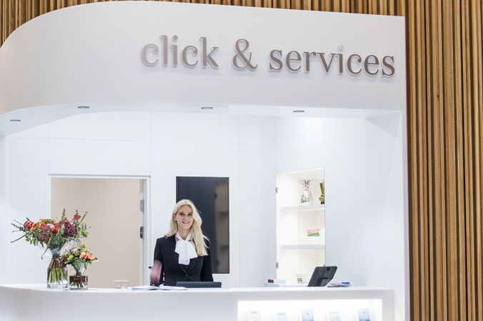 Picture of the click and services at Mall of Scandinavia shopping centre