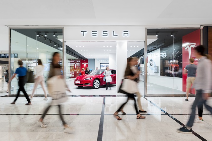The Tesla store at the shopping centre Parly 2