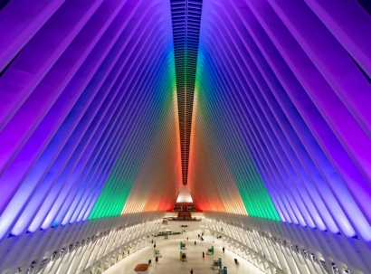 Celebrating Pride Month 2021; The Oculus New York USA Westfield World Trade Center